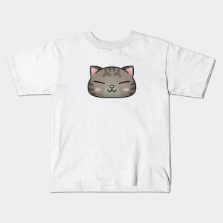 Cute Brown Tabby Cat Face Kids T-Shirt